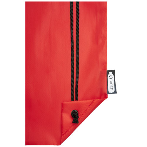 Plecak Oriole ze sznurkiem ściągającym z recyklowanego plastiku PET Czerwony 12046103 (5)