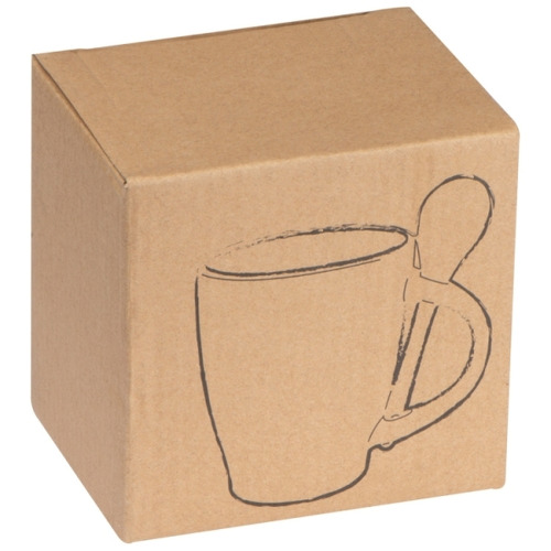 Kubek ceramiczny z łyżeczką PALERMO 250 ml żółty 509508 (1)