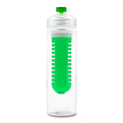 Bidon, butelka sportowa 650 ml z pojemnikiem na lód lub owoce jasnozielony V9868-10 (3)