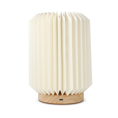 Coollux składana papierowa lampa LED Aurora na drewnianej podstawie, 22 cm Naturalny LT40725-N0094 (2)