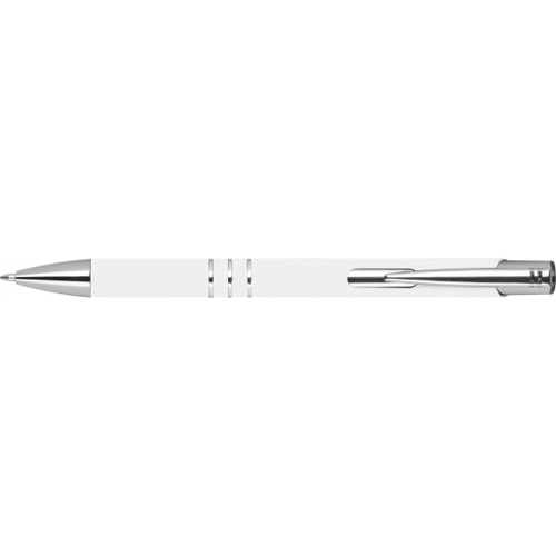 Długopis z aluminium z recyklingu półżelowy soft touch DUNMORE Biały 399106 (2)