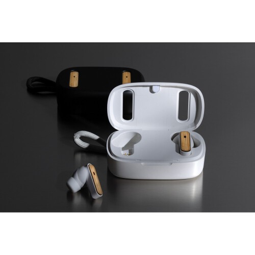Bezprzewodowe słuchawki douszne TWS, plastik z recyklingu white P329.863 (7)
