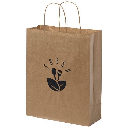Torba z papieru Kraft ze skręconymi uchwytami – 25 x 11 x 32 cm Kraftowy brąz 1PQ00206 