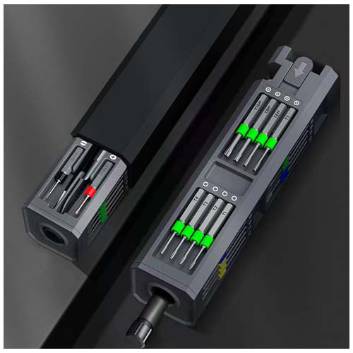 Wkrętak i 30-częściowy zestaw naprawczy SCX.design T20 w aluminiowej obudowie Czarny 2PX17090 (3)