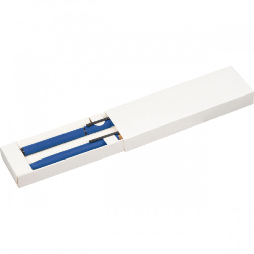 Zestaw piśmienny długopis i pióro kulkowe z aluminium z recyklingu RAFFAELE Niebieski 1470604 (5)