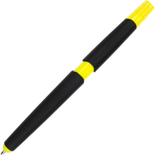 Długopis plastikowy z zakreślaczem touch pen EMMETT żółty 1096508 (4)