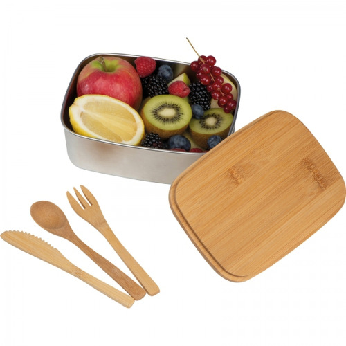 Lunch box ze sztućcami DIEST 1000 ml Beżowy 231313 (9)