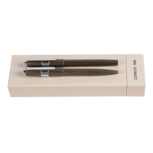 Zestaw upominkowy Cerruti 1881 długopis i pióro wieczne - NSW3562D + NSW3564D Szary