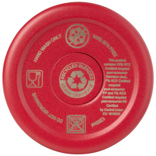 Sydney miedziany kubek próżniowy z podwójnymi ściankami, ze słomką, z certyfikatem RCS 1200 ml Czerwony 10080221 (4)