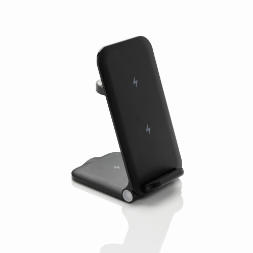 Ładowarka bezprzewodowa 3 w 1, 15W Powerpal Czarny P309.0601 