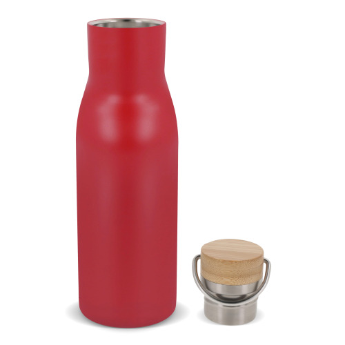 Butelka termiczna z pokrywą bambusową 500ml Ciemnoczerwony LT98900-N0020 (2)