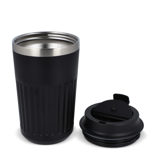 Termos na kawę ze stali nierdzewnej pochodzącej z recyklingu, 400 ml Czarny LT98698-N0002 (3)