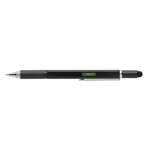Długopis wielofunkcyjny, poziomica, śrubokręt, touch pen czarny V1996-03 (6)