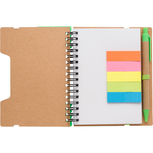 Zestaw do notatek, notatnik, długopis, linijka, karteczki samoprzylepne Jasnozielony V2991-10 (5)