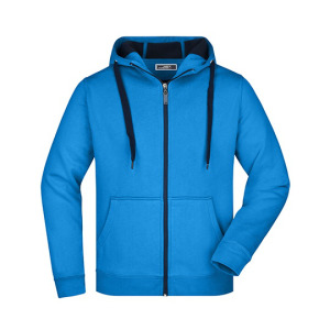 Bluza Męska z Kapturem Rozpinana Sportowa - Navy & Red