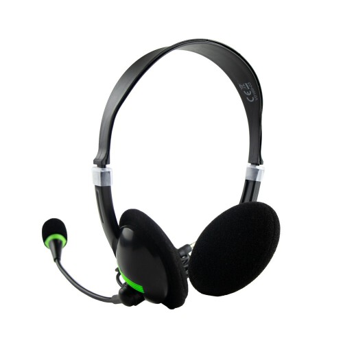 Zestaw słuchawkowy: słuchawki nauszne z mikrofonem czarny V0169-03 (2)