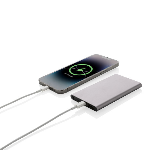 Power bank 4000 mAh z aluminium z recyklingu Szary P322.420 (1)