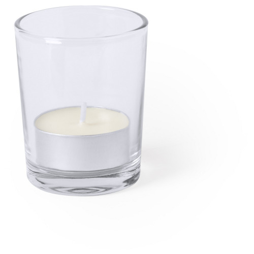 Szklany świecznik, świeczka zapachowa biały V8838-02 