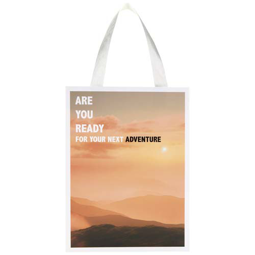 Torba papierowa Smartfold 210 g/m² z uchwytami ze wstążki i matowym laminowaniem – 24 x 10 x 32 cm Biały 1ZM01701 (1)