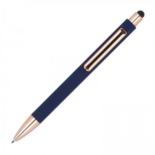Długopis plastikowy soft touch LENA Granatowy 1387344 (2)