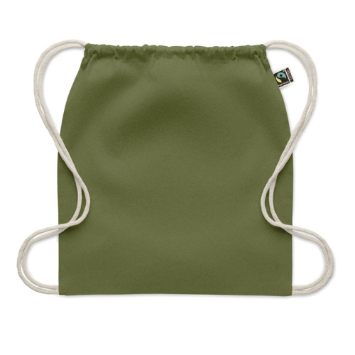 Worek ze sznurkiem Fairtrade 18 Ciemnozielony MO2591-60 (1)