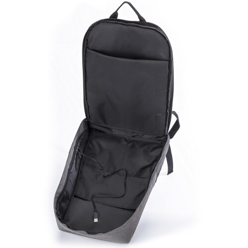 Plecak chroniący przed kieszonkowcami, przegroda na laptopa 15" czarny V0776-03 (6)