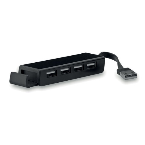 Hub USB / uchwyt na telefon czarny MO8937-03 (5)