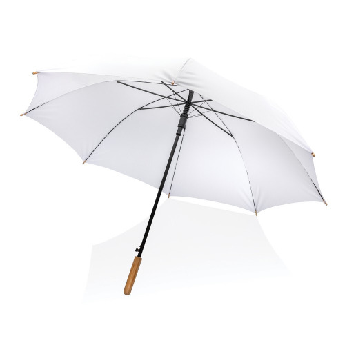 Bambusowy parasol automatyczny 27" AWARE™ RPET Biały P850.663 (3)
