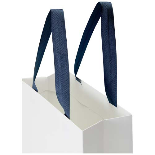 Torba papierowa Smartfold 210 g/m² z uchwytami ze wstążki i matowym laminowaniem – 24 x 10 x 24 cm Niebieski 1ZM01652 (3)