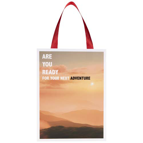 Torba papierowa Smartfold 210 g/m² z uchwytami ze wstążki i matowym laminowaniem – 24 x 10 x 32 cm Czerwony 1ZM01721 (1)