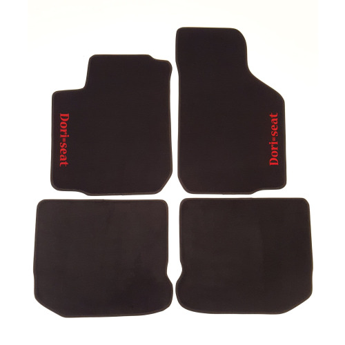 Dywaniki samochodowe welurowe standard z napisem lub logo Czarny 4MDWS komplet 