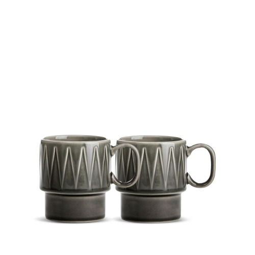 Kubek do kawy COFFEE & MORE 2-szt, szary Szary 5018371- (4)