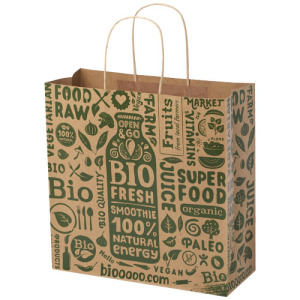 Torba z papieru Kraft ze skręconymi uchwytami – 31 x 12 x 31 cm Kraftowy brąz