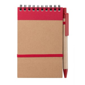 Notatnik (70 kartek) z długopisem czerwony