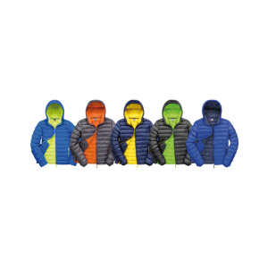 Kurtka Męska Klasyczna Pikowana - Black & Lime