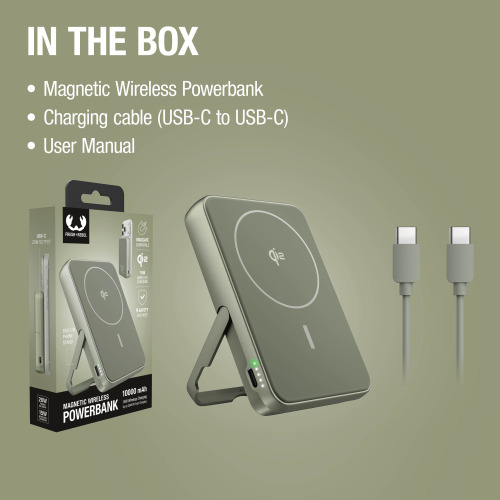Fresh 'n Rebel Powerbank bezprzewodowy 10000 mAh kompatybilny z MagSafe Dried Green LT49745-N0049 (2)