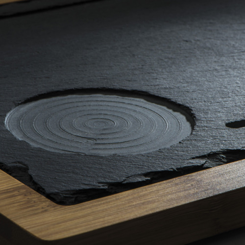 Taca bambusowa z łupkiem SERGIO Czarny 8055803 (3)