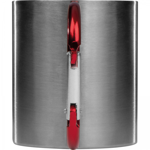 Kubek metalowy z karabińczykiem 200 ml ANGELICA Czerwony 8136705 (5)