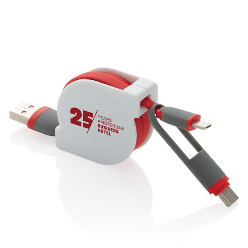 Zwijany kabel do ładowania i synchronizacji 3 w 1 czerwony V0160-05 (6)