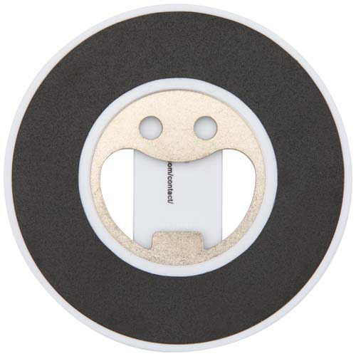 Ain podstawka na telefon z mocowaniem magnetycznym, z tworzyw sztucznych pochodzących z recyklingu z otwieraczem do butelek  Biały 12446101 (3)