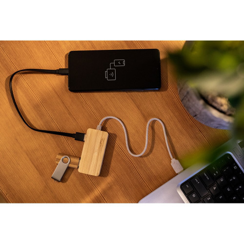 Bambusowy hub USB i USB-C B'RIGHT | Kenzie Drewno V7283-17 (5)