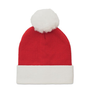Świąteczna czapka z dzianiny czerwony