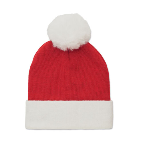 Świąteczna czapka z dzianiny czerwony CX1528-05 