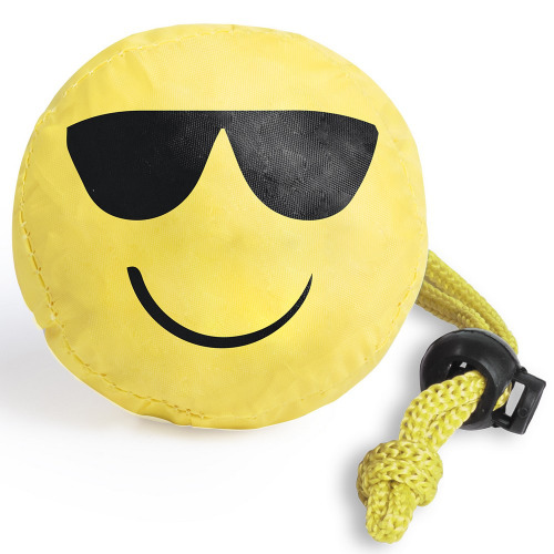 Składana torba na zakupy "uśmiechnięta buzia" (smile) żółty V8970-08C 
