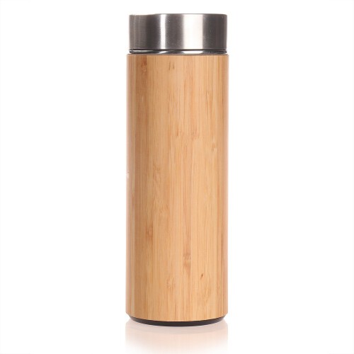 Bambusowy termos 400 ml, posiada sitko zatrzymujące fusy drewno V0844-17 (2)