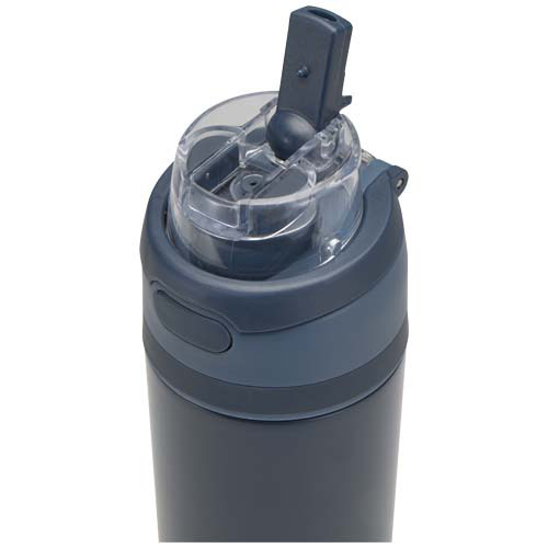 Bidon na wodę Theron 800 ml z jednowarstwowej stali nierdzewnej pochodzącej z recyklingu, certyfikowanej zgodnie z RCS, z pok Granatowy 10095155 (6)