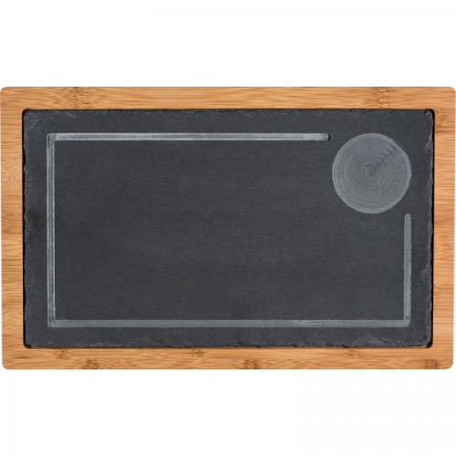 Taca bambusowa z łupkiem SERGIO Czarny 8055803 (5)