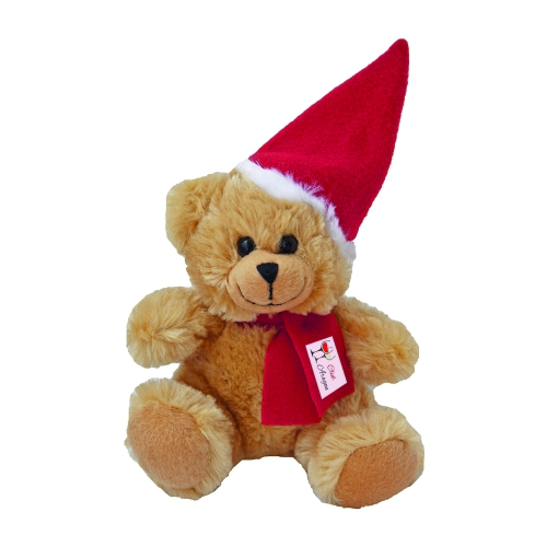 Clarence, pluszowy miś świąteczny brązowo-czerwony HE291-56 (2)