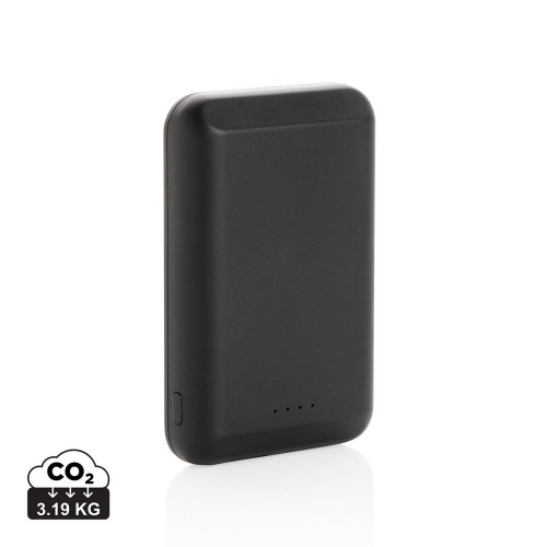 Magnetyczny, bezprzewodowy power bank 5000 mAh, 5W Czarny P322.281 