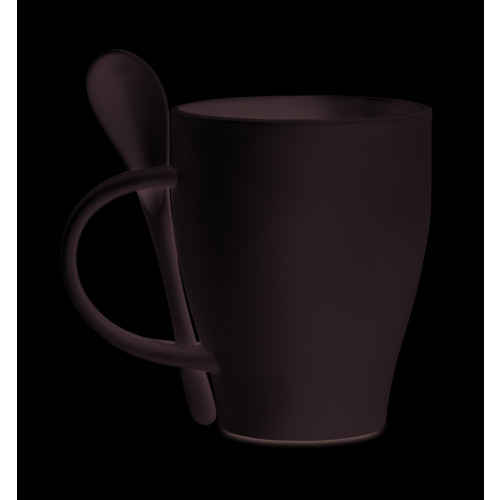 Kubek z łyżeczką, 300 ml Biały MO6255-06 (1)